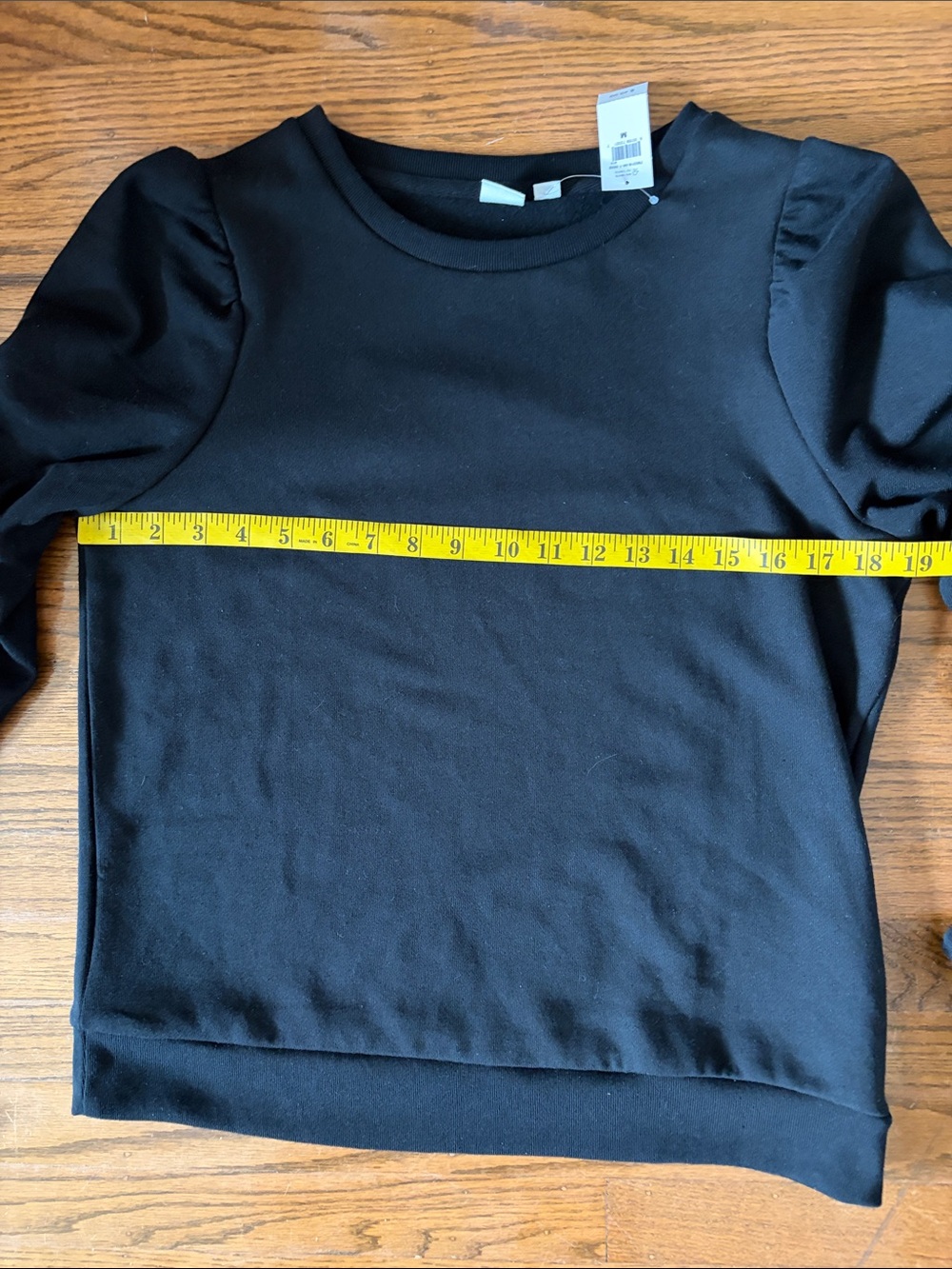 GAP Puff Sleve Black Crewneck Sweatshirt - Picture 13 of 14